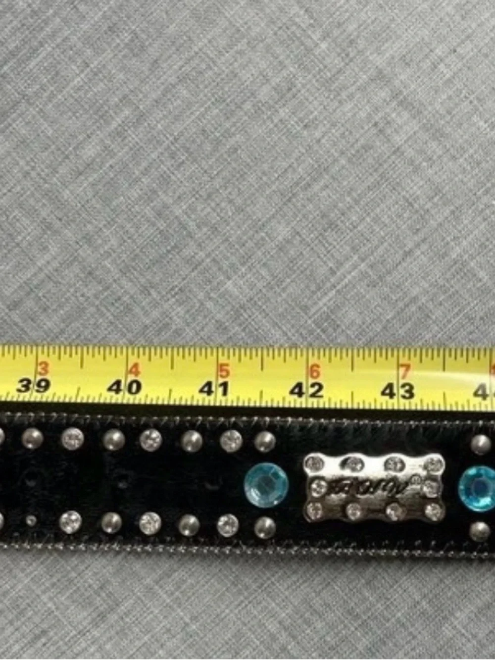 Black Western Crystal Belt with Turquoise Accents